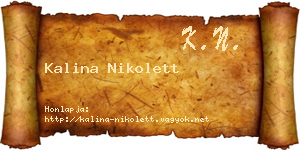 Kalina Nikolett névjegykártya