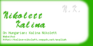 nikolett kalina business card
